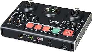 Tascam MiNiSTUDIO Creator US-42B – USB-Audio-Interface für Streaming, Podcasting, Personal Broadcasting, Live Gaming und Filmvertonung mit 2 Ein-/2 Ausgängen, 24Bit/96kHz