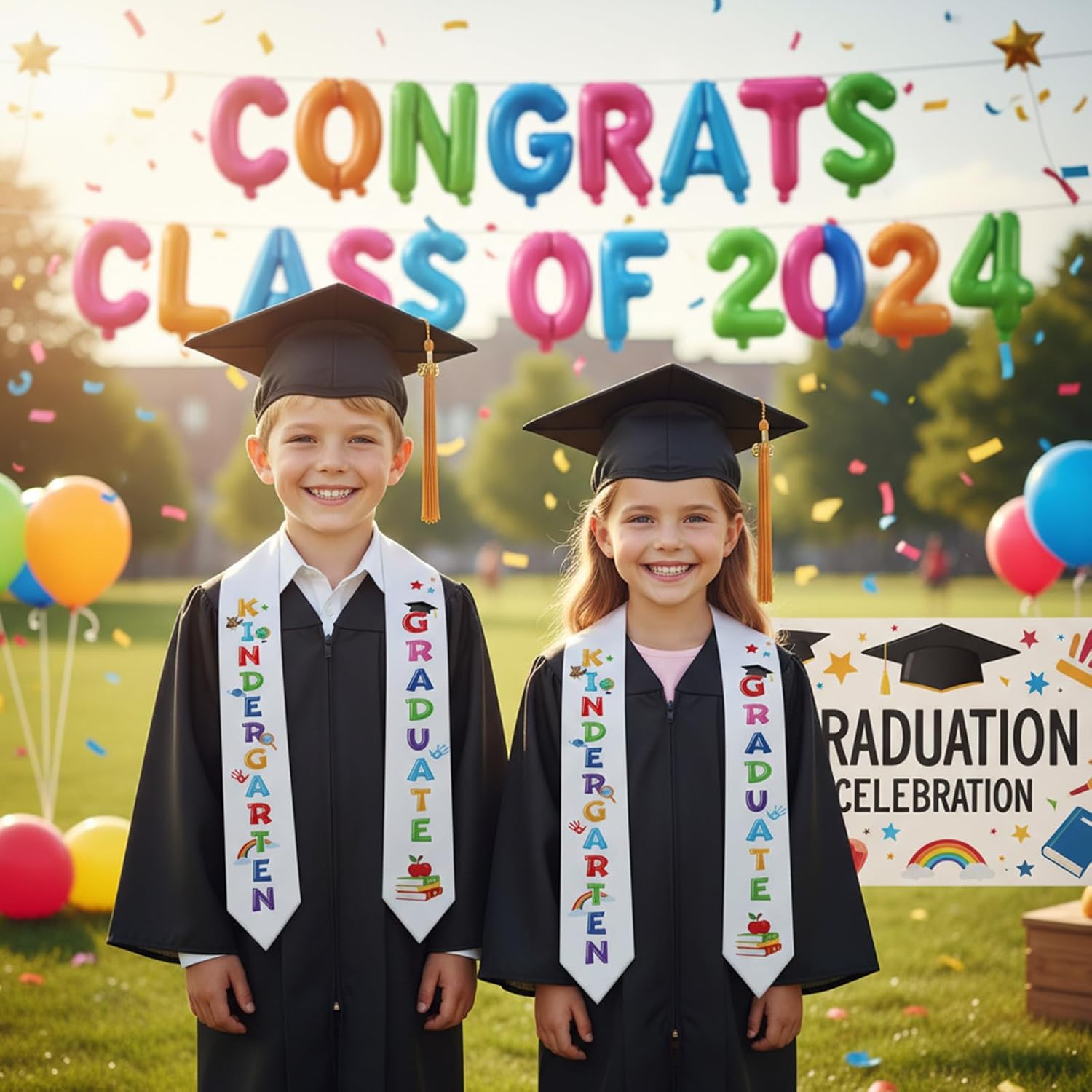 Kindergarten Graduation Stole and Medal - 2 Pcs Class of 2026 Sash Decorations with Medal, Graduation Gifts