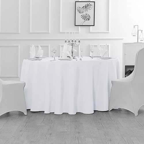 Miniatura 5 de Paquete de 12 manteles redondos impermeables, 108 pulgadas, resistentes a las manchas y a las arrugas, mantel de tela para cocina, comedor, boda,