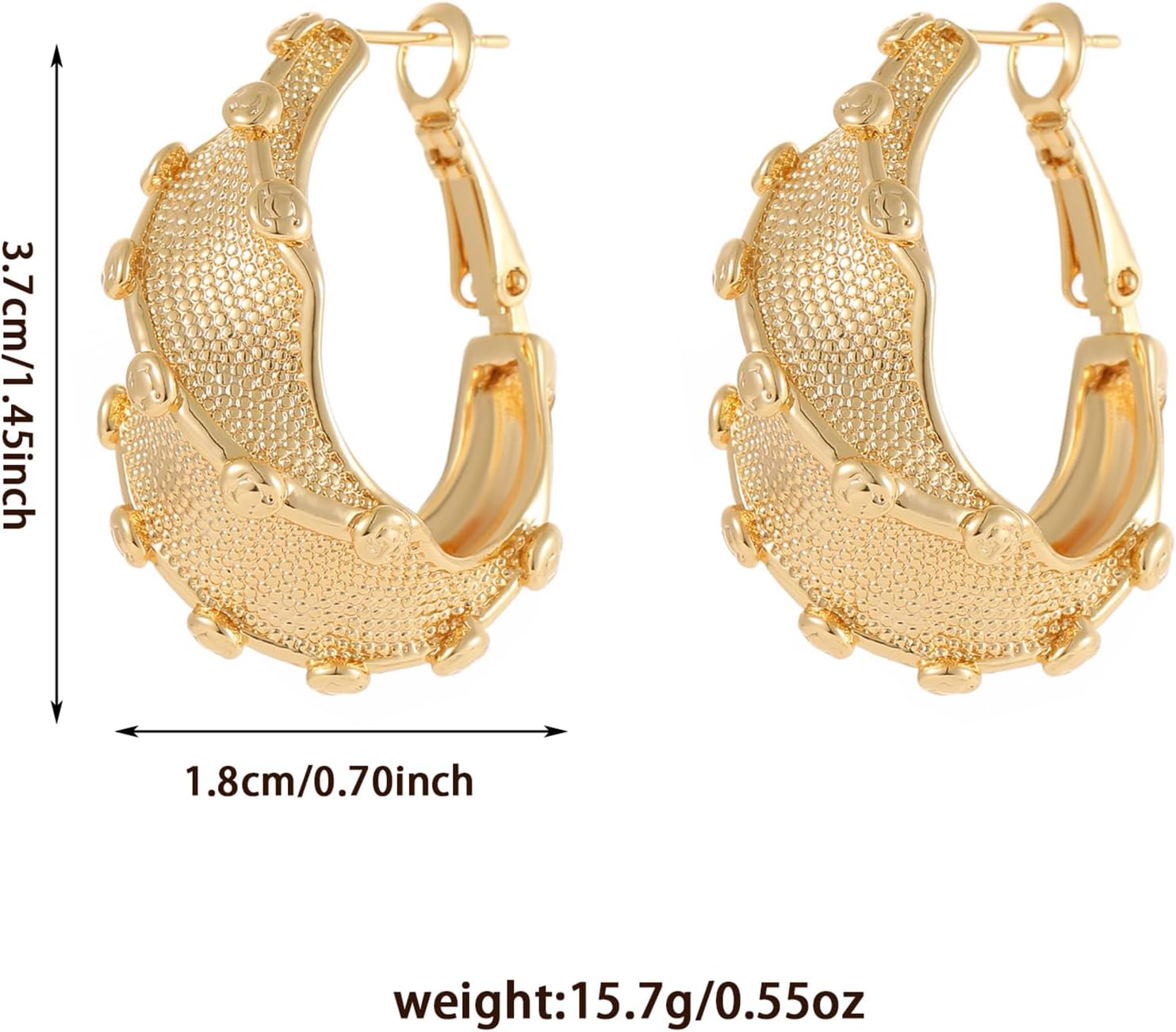 Gold Earrings for Women 14K Gold Hoop Earrings for Women Chunky Gold Earrings Dainty Twisted Dangle Trendy Jewelry Gift for Party - Image 3