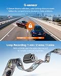 4K Dash Cam Avant et Arrière, Commande vocale, Gratuit 64GB Carte, Wi-Fi 6 Caméra double Dash pour voitures, intégrée GPS, Écran IPS, 2K HDR, NightEagle Moteur, 25H Mode Park, Smart Dashcam