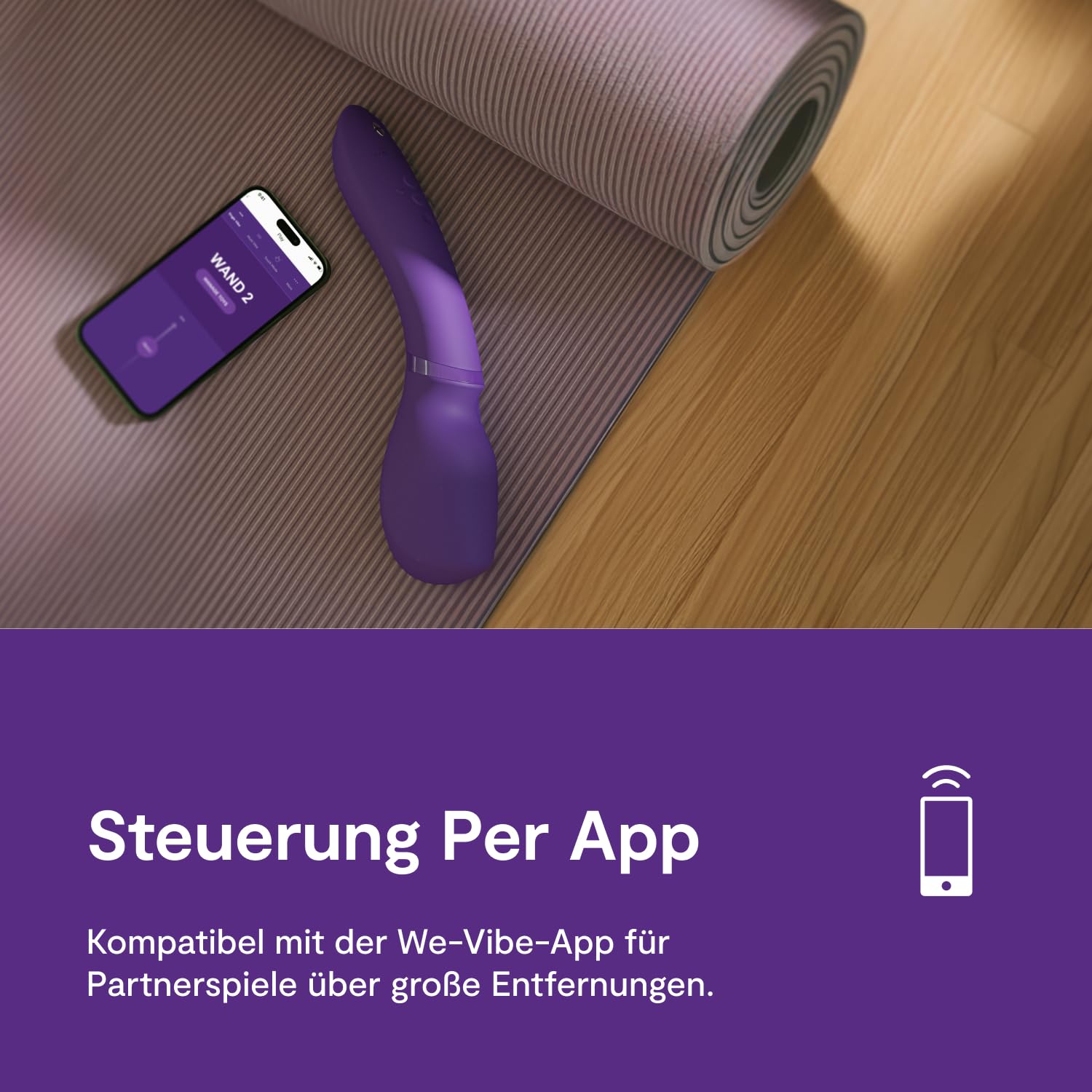 We-Vibe Wand 2 Massagestab-Vibrator- Kabelloser Massagestab App Steuerung - Sexspielzeug für Frauen - 10 Intensitätsstufen - Extrem Leise - Wasserdicht - Wiederaufladbar
