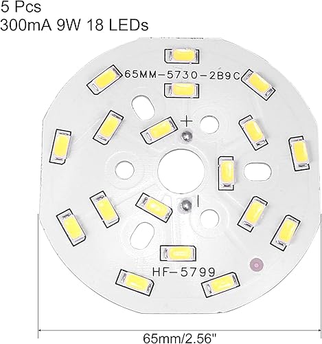 Miniatura 2 de uxcell Bombilla de chip LED 300mA 9W 18 LEDs 5730 dispositivos montados en superficie Módulo de aluminio Tablero blanco puro Super brillante 2.559