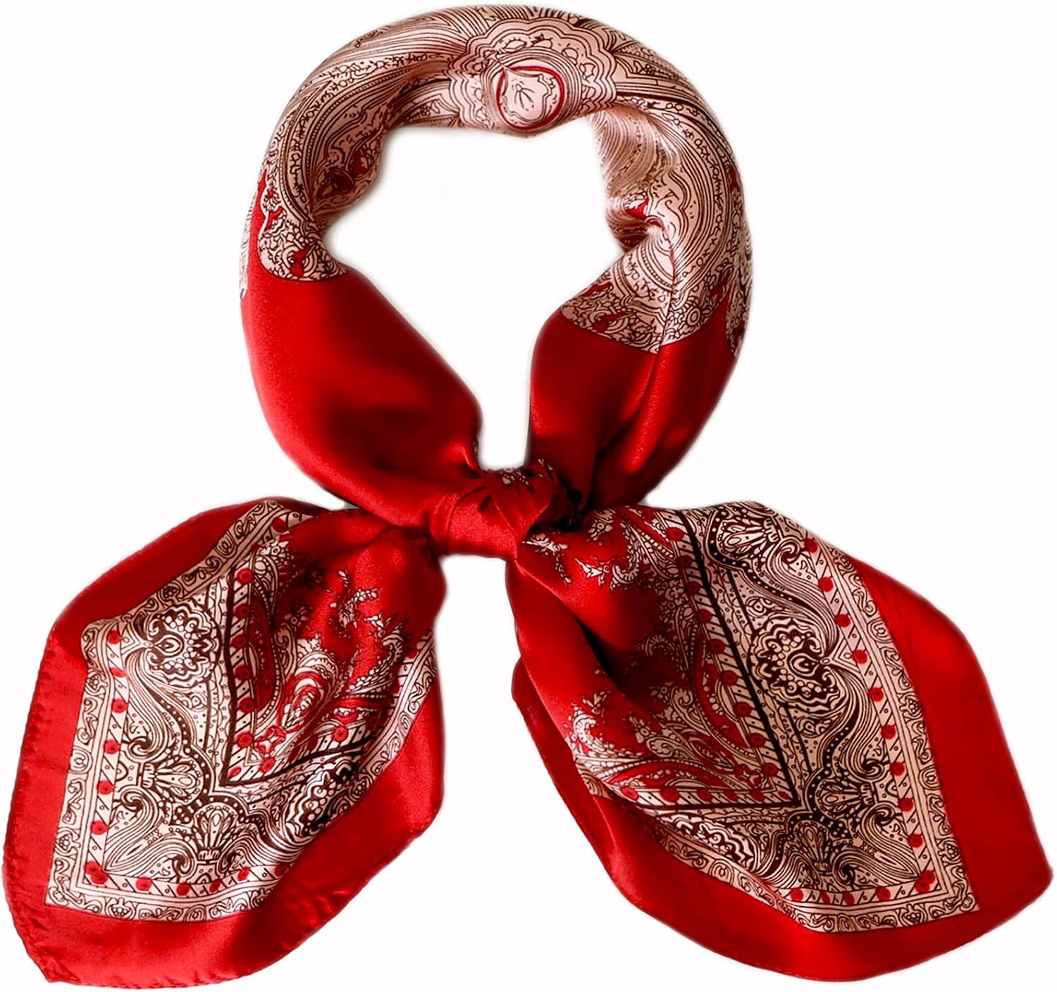 27.5'' Silk Feeling Scarf Medium Square Satin Head Neck Scarf for Women Hair Sleeping at Night