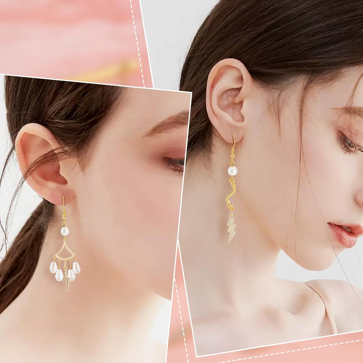 Beebeecraft 12Pcs 2 Styles Lightning Charms Cubic Zirconia Flash Thunder Dangle Pendant Charms for Bracelet Necklace Earrings DIY Jewelry Making - Image 5