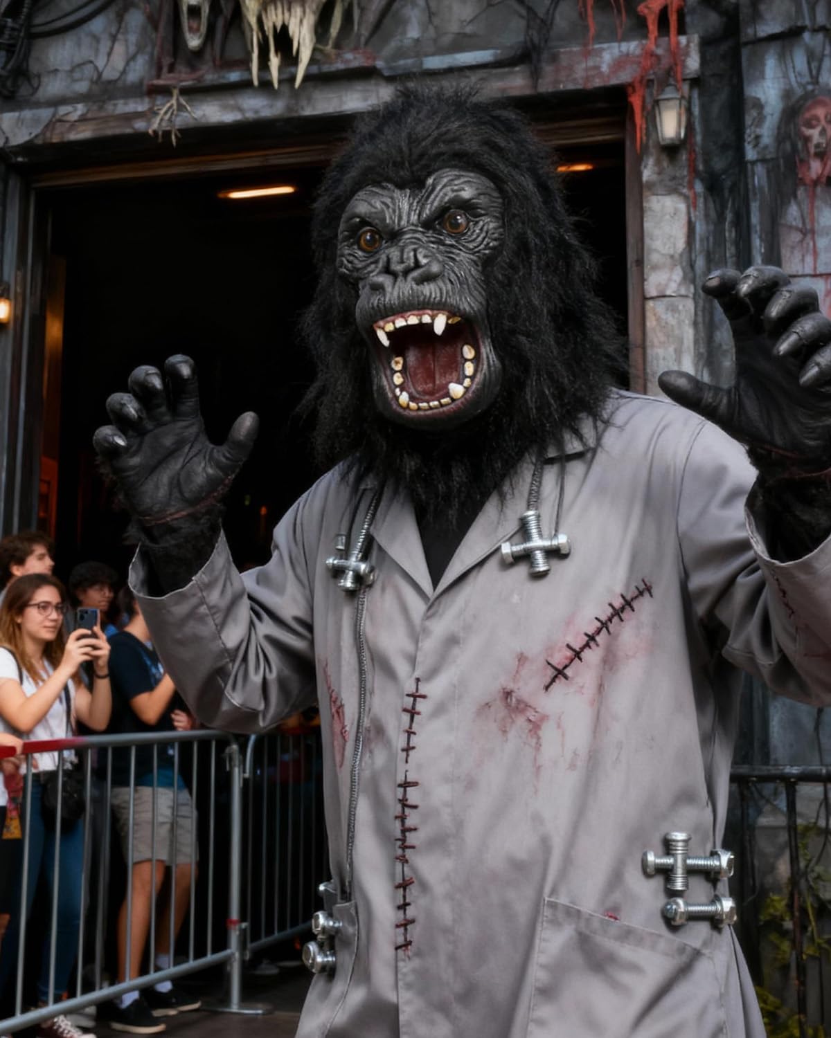 Shark Chili Gorilla Mascarillas Divertidas Máscara de Cabeza de Mono de Látex Fiesta Festivales Halloween Disfraces y Disfraces - Piel Realista - Novedad, Loco, Divertido