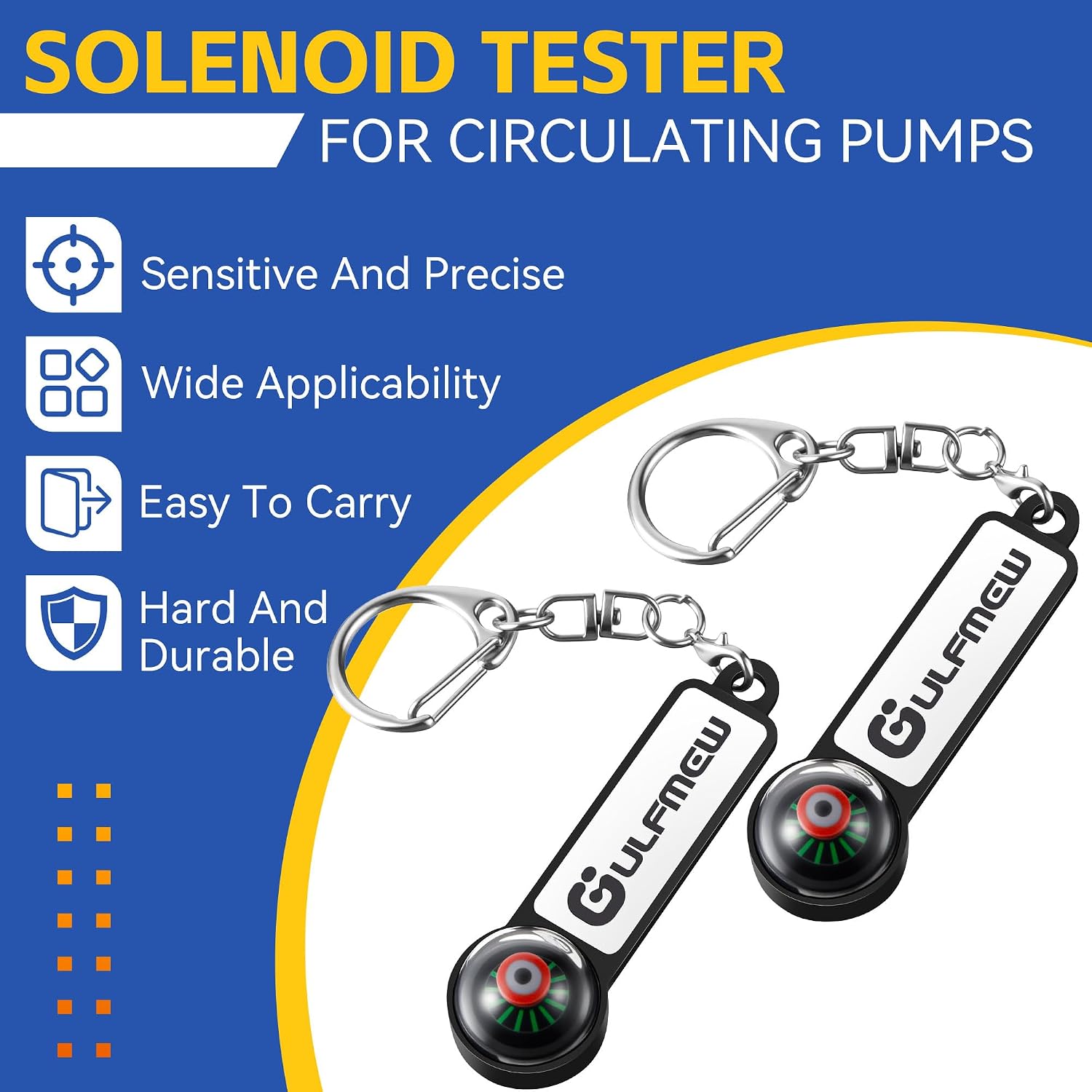 Solenoid Tester, Rotation Tester for Pumps, AC Detector for Circulating Pumps, Solenoid Magnet Tool to Detects AC Fields