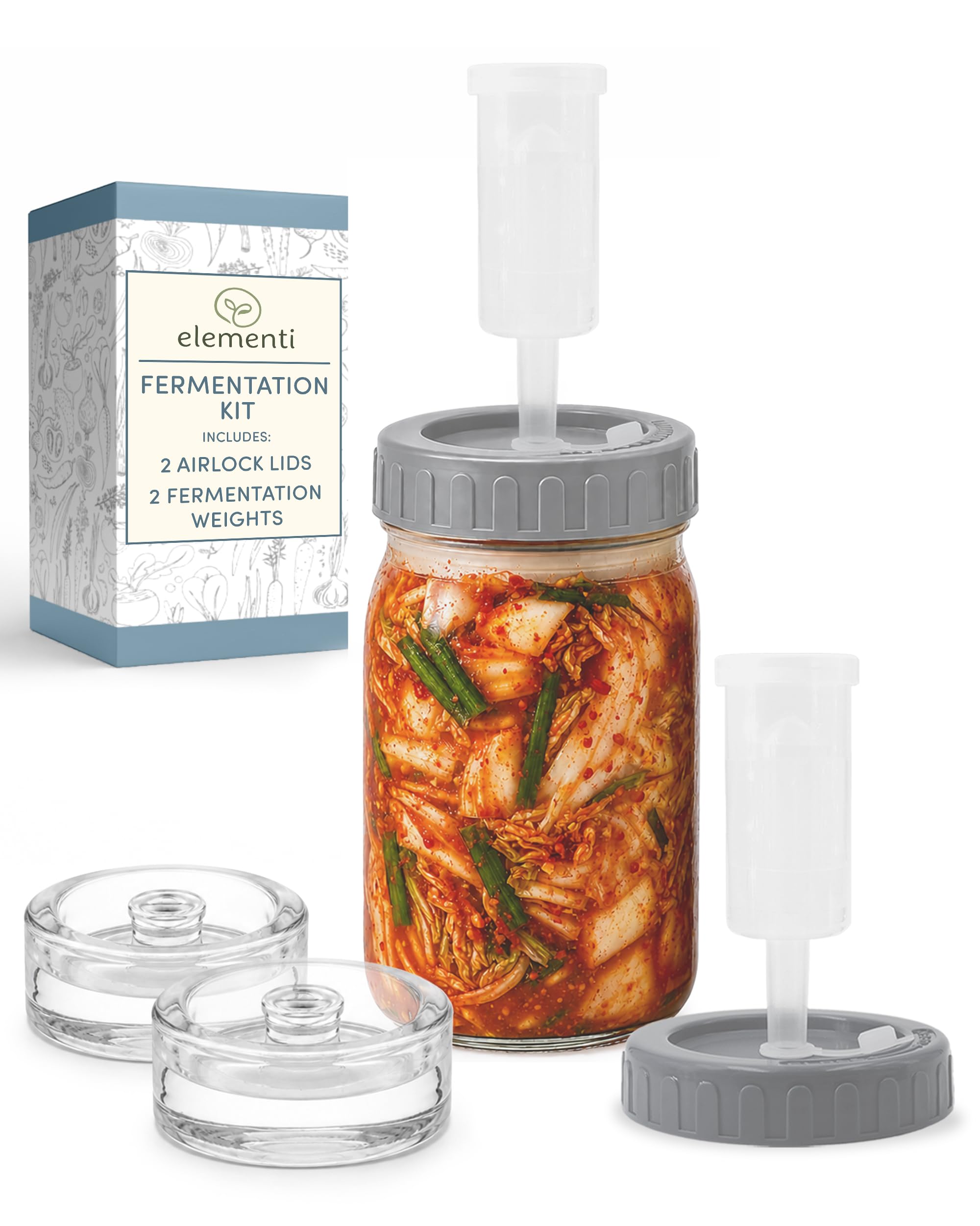 Poids de fermentation en verre facile à saisir et couvercles étanches Mason