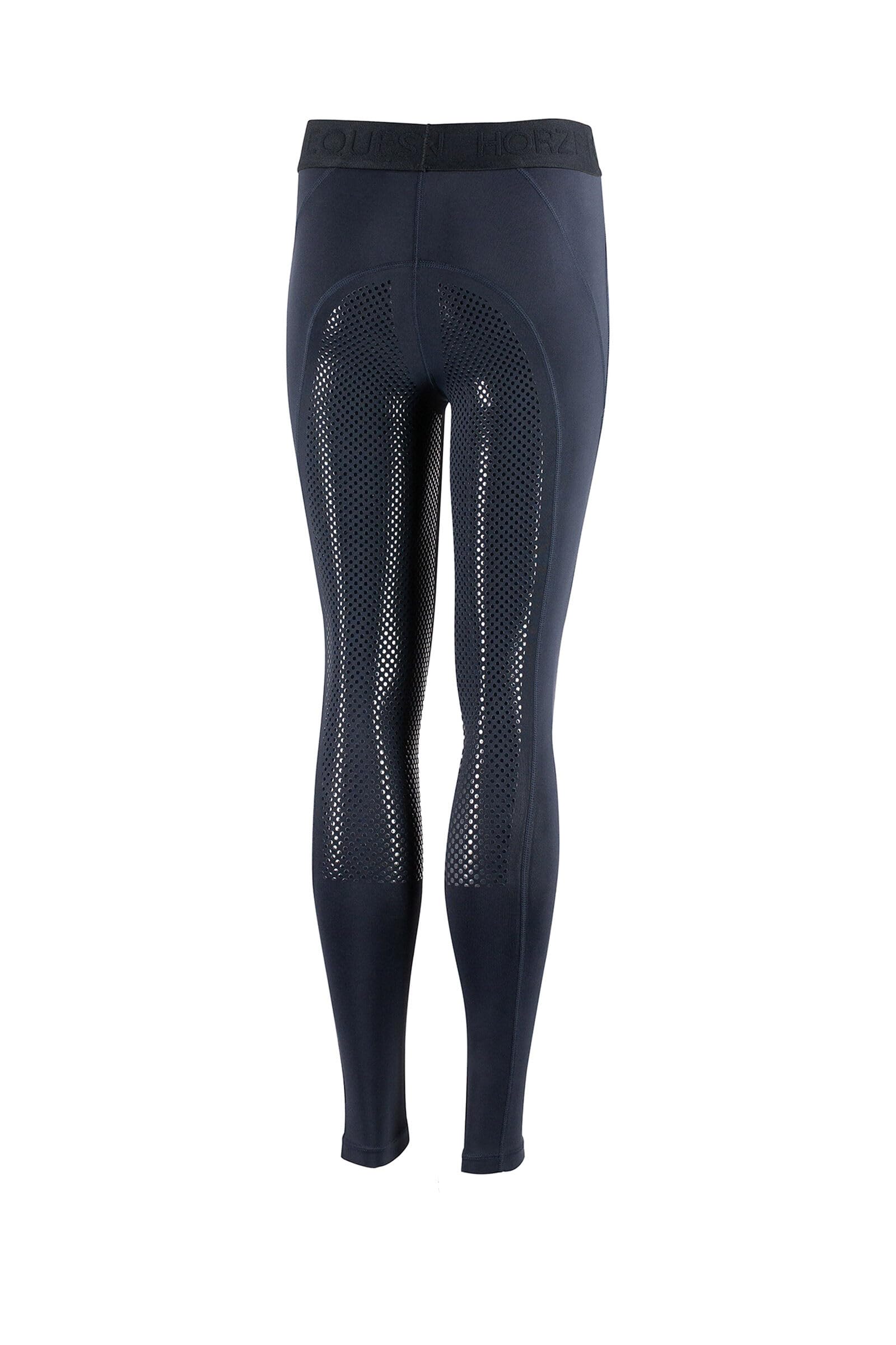 HORZE Kinder Reitleggings Madison, Vollbesatz Reithose Mädchen mit Silikon für besseren Halt im Sattel, Blau, 158/164