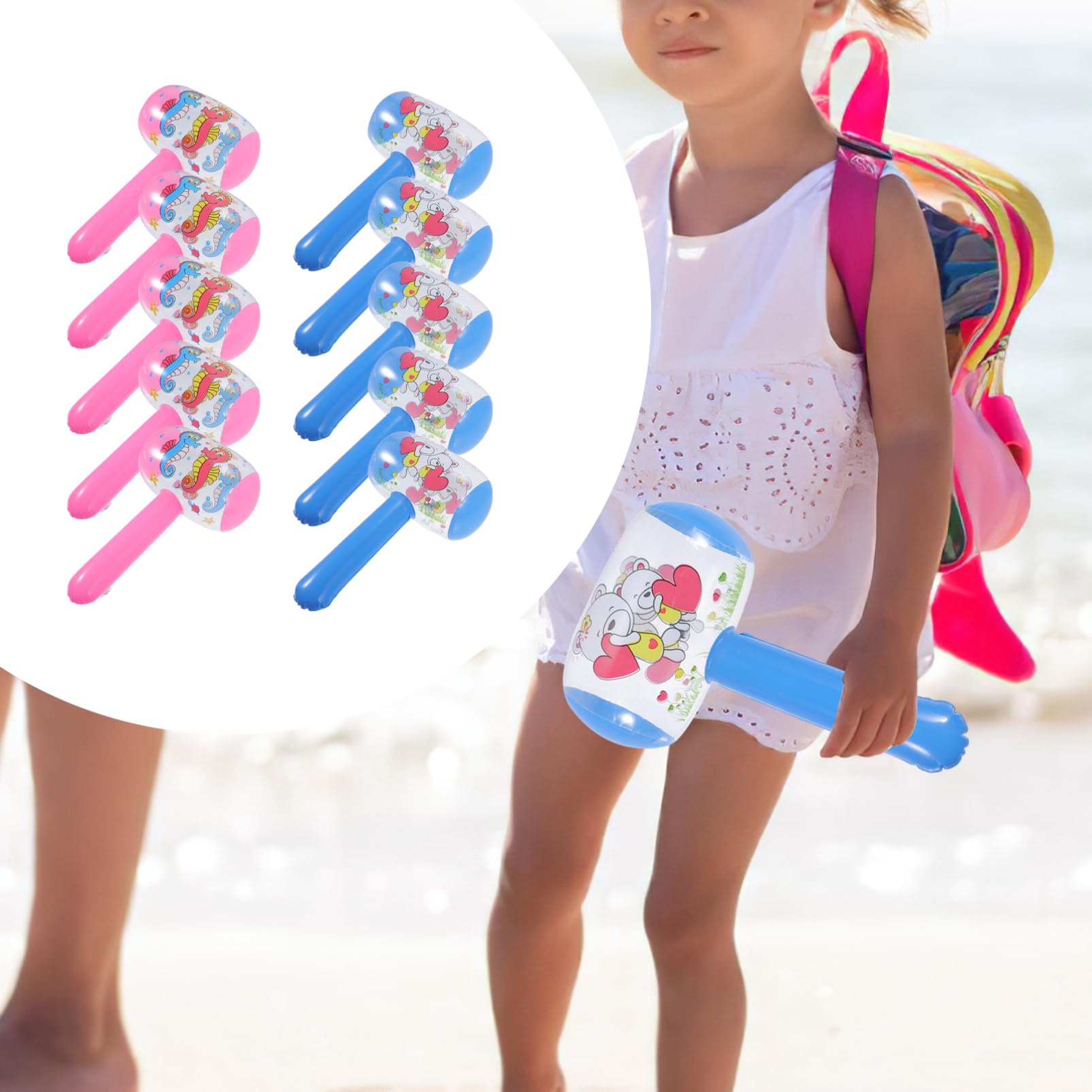 JOINPAYA 12pcs Inflatable Toys for Boys and Girls Fun Pool Inflatable Toy Hammer Bulk Set Funny for Children Birthday Party Decorations Random