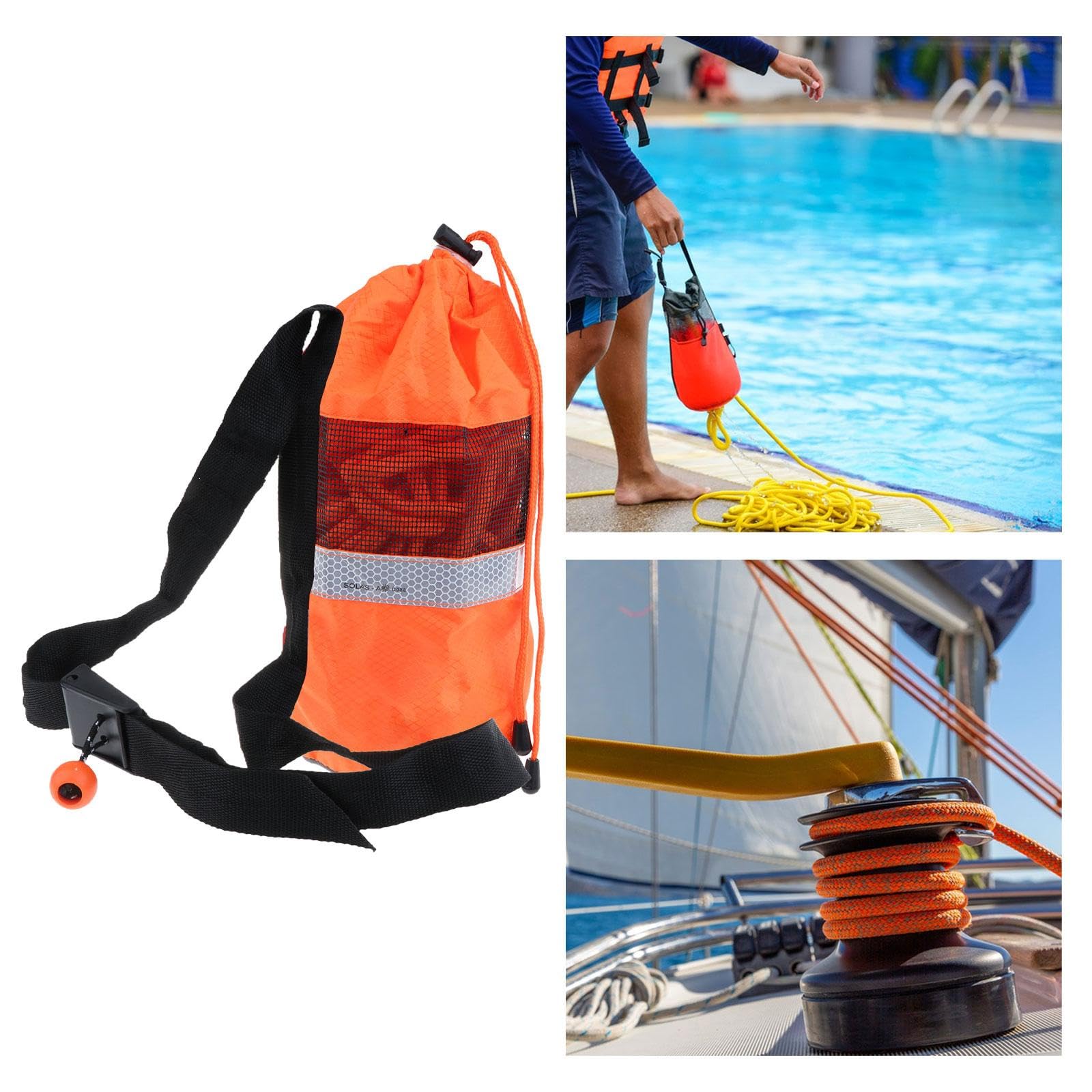 Wurfleine Rettungsleine Schwimmseil Seiltasche Polypropylenfaser Oxford Stoff Widerstandsfähig Trocknet Schnell Einfach zu Tragen für Kanusicherheit S