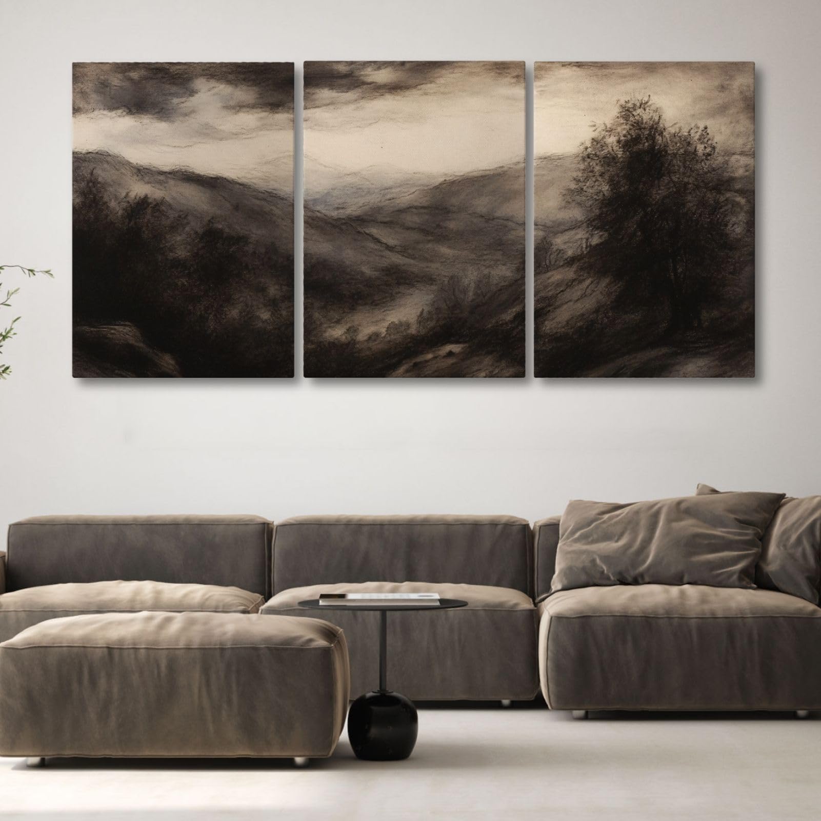 Vintage Landscape Canvas Wall Art Nature Landscape Paintings Artwork Rustic Country Mountain Range Landscapes Nature Wilderness Antique Retro