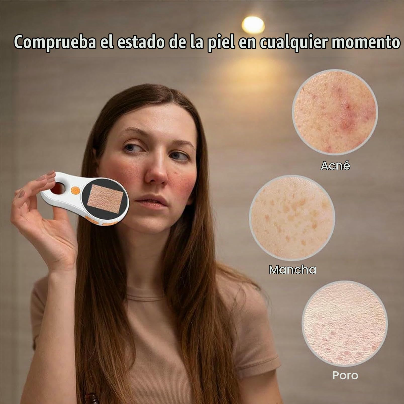 Dermatoscopio Profesional Y Microscopio Digital 2 En 1 |Pantalla IPS De 2", Zoom De 500X, Lente HD, Enfoque Fijo para Una Observación Precisa De La Piel