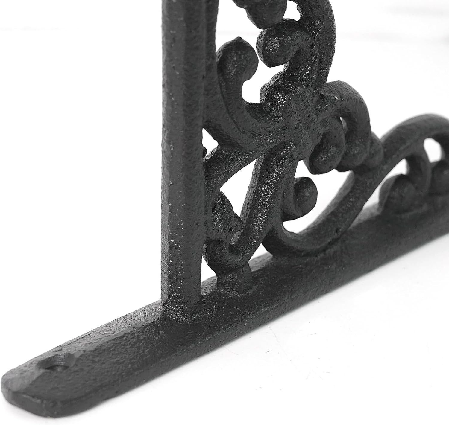 DreamsEden 2 Pack Vintage Cast Iron Wall Hook, Heavy Duty Plant Hanger Bracket for Flower Pots, Bird Feeders, Lanterns Wind Chimes, Outdoor Indoor Decorative Shelf with Screws
