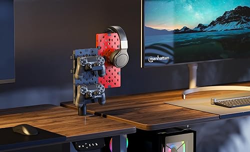 Miniatura 5 de MANHATTAN Tablero de clavijas de escritorio con abrazadera  Rotación de 360 grados, montaje en escritorio  Soporte de accesorios organizador de