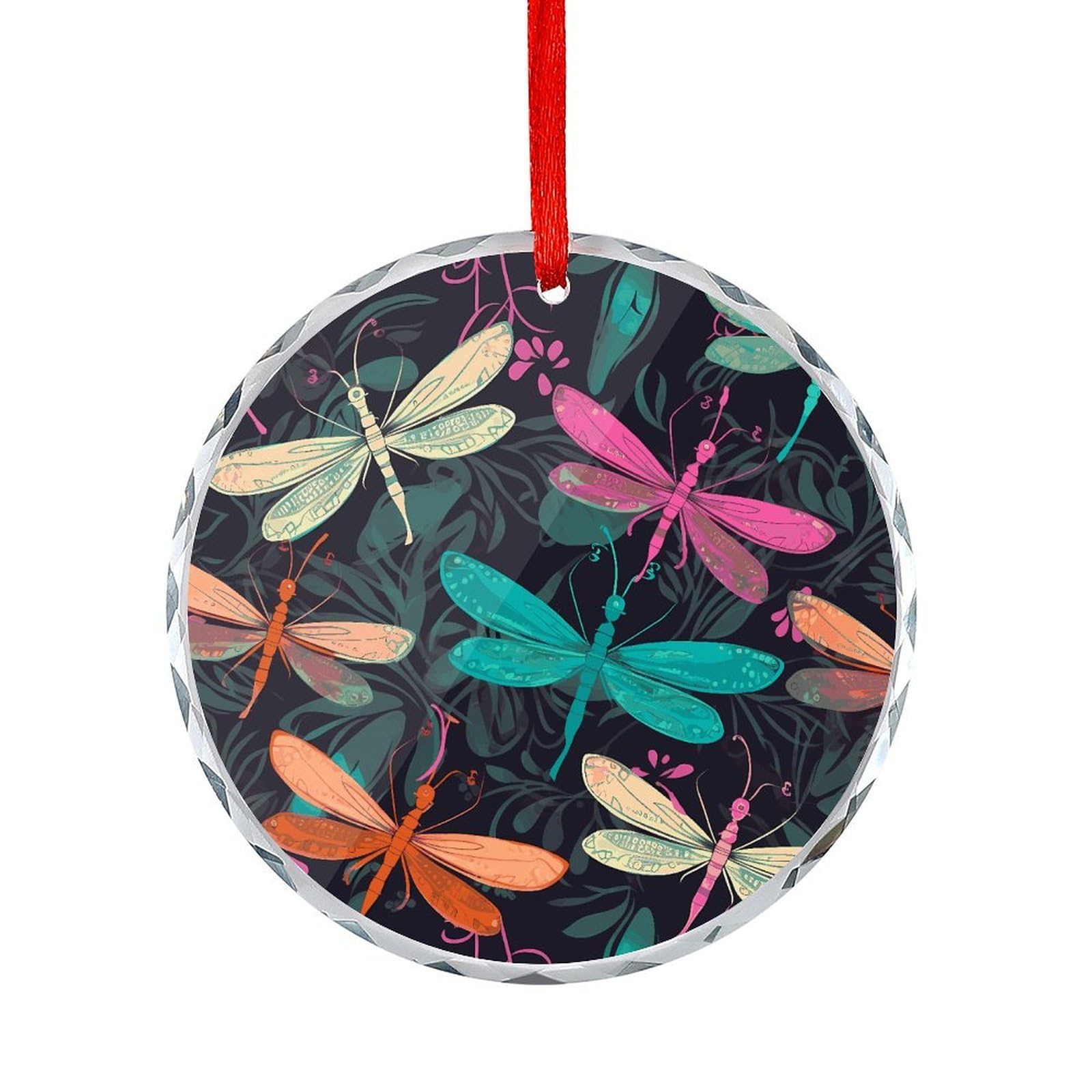 Btcowzrv Style Cute Dragonfly Round Ornament Hanging Pendant Decor