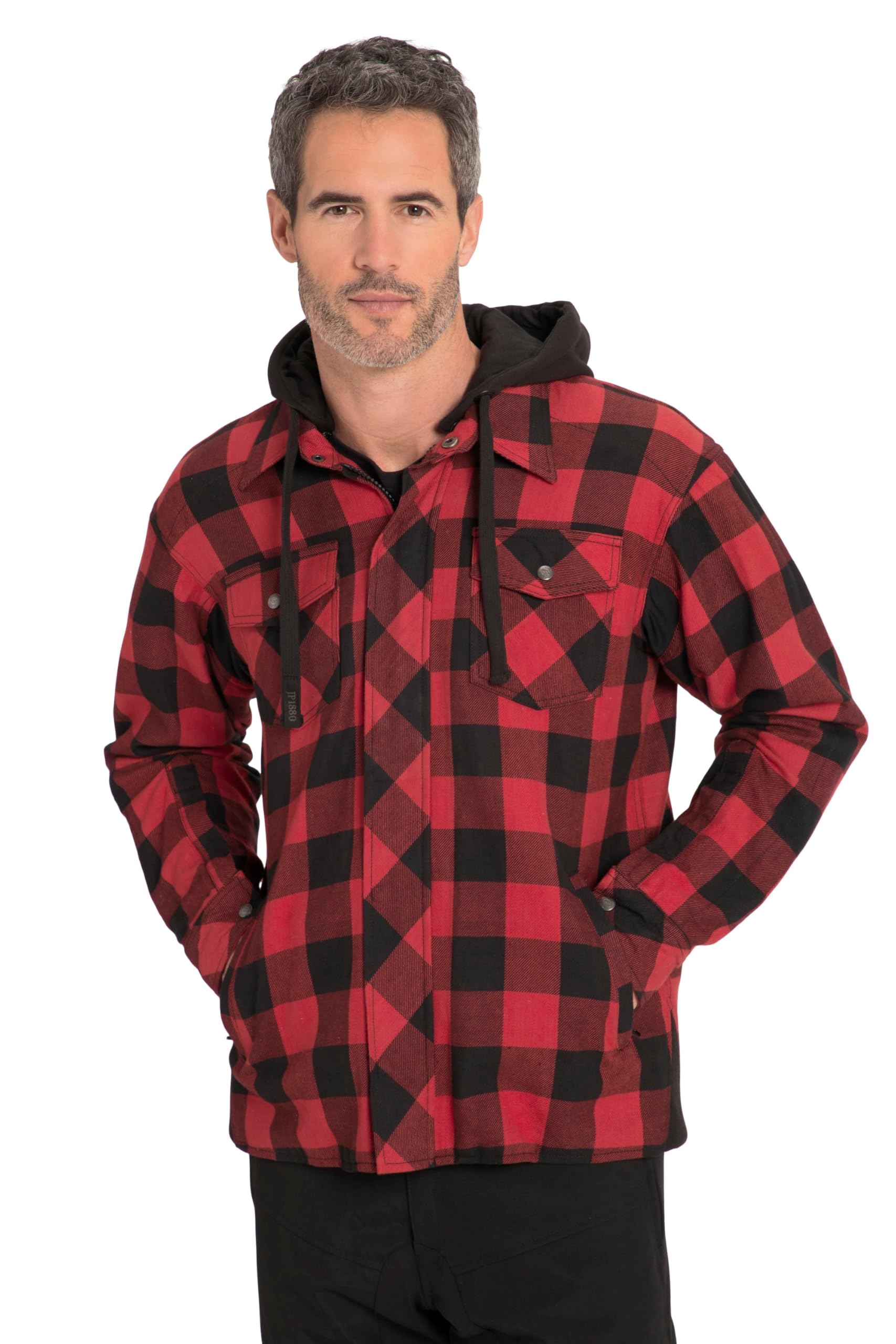 JP 1880 Herren große Größen Übergrößen Menswear L-8XL Motorrad-Jacke Lumberjack, Flanellhemd, ArmaProtect Einsätze 814203