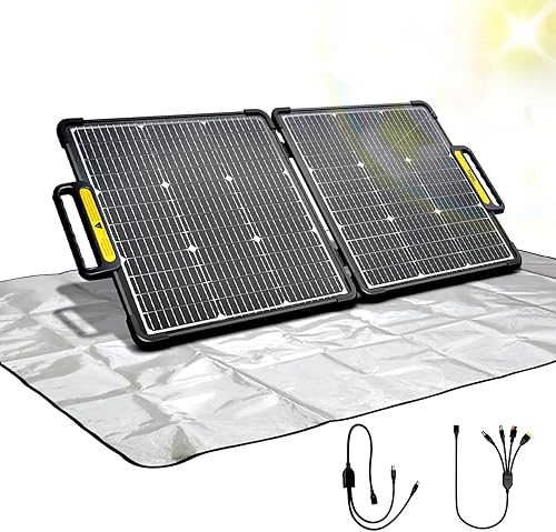 Togo POWER Panel solar portátil para central eléctrica - Cargador de células solares eficiente e impermeable con alfombrilla reflectante - Soporte