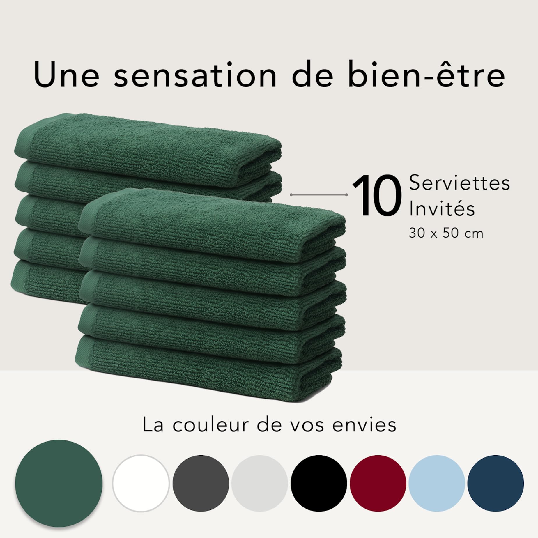 Serviettes De Bain Lilas Zer0bed Lot De 2 - 100% Coton Éponge Couleur Unie Vert Forêt