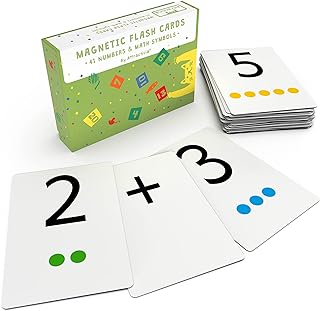 Magnetic Number Flash Cards - Large 0-25 Math Cards, Early Addition and Subtraction, Multiplication, Division and Symbols, for Classroom Teachers, Homeschool, Toddlers, Kids and Adults