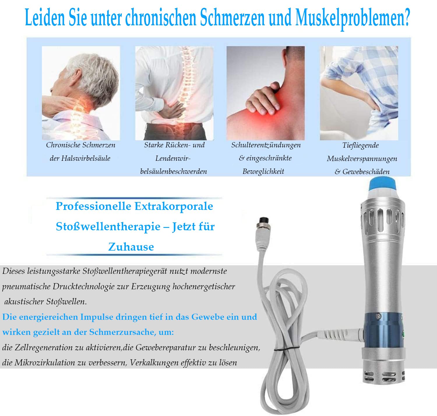 ESWT Stoßwellentherapie Gerät 2026 Verbessertes Erektile Dysfunktion Extrakorporales Fokussiertes Stoßwellentherapiegerät Muskel Percussion Massagegeraet ElektromagnetischesMassage Physiotherapiegerät