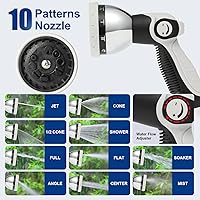 Vista 6 de Retractable Garden Hose Reel by BSTOKCAM, 1/2" x 90 FT Hybrid Rubber Hose, Heavy Duty Water Hose Reels Automatic Rewind Storage, 10 Patterns Nozzle