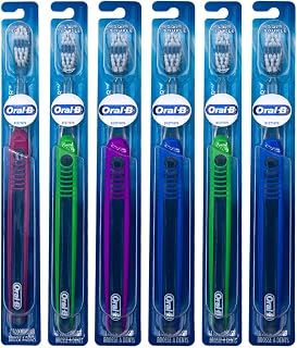 Oral-B Indicator Soft Toothbrushes, Compact Head Flat Trim Pack of 6 - Fading Bristles, ADA Accepted, Dentist #1 Choice