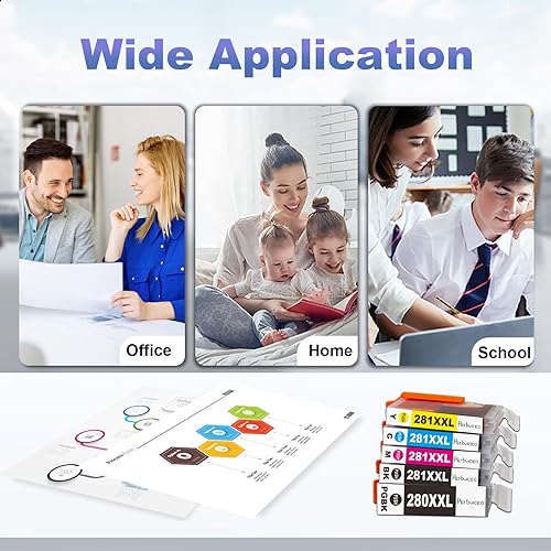 Miniatura 6 de Cartucho de tinta de repuesto compatible para Canon 280XL 281XL 280XXL 281XXL 280 281 XXL TR8620a TR8520 TR8620 TR8600
