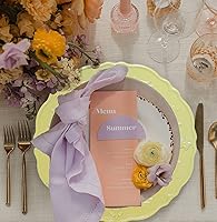 Vista 7 de Spsyrine Plato de carga amarillo claro, 13 pulgadas de plástico en relieve para cena, juego de 6 elegantes decoraciones para bodas, cenas, eventos