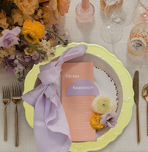 Miniatura 7 de Spsyrine Plato de carga amarillo claro, 13 pulgadas de plástico en relieve para cena, juego de 6 elegantes decoraciones para bodas, cenas, eventos