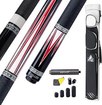 KONLLEN Carbon Fiber Pool Cue Hand-Inlaid Design Low Deflection 58 Inch
