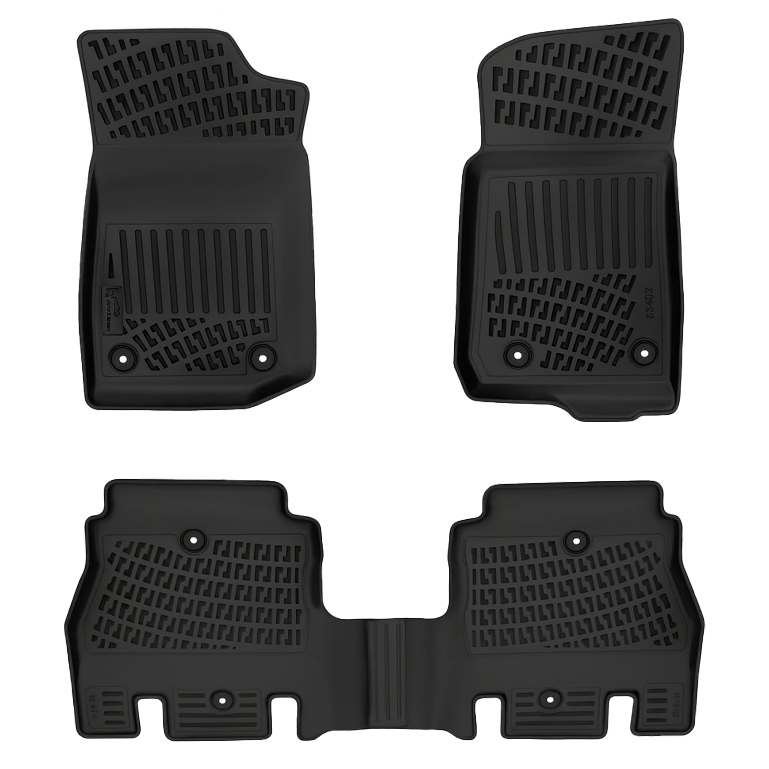 RizLiner Hyundai Ioniq 5 Unmovable Console 2022-2026 (No Movable Console) Floor Mats 3D Custom Fit Rubber Car Mats All Weather Laser Measured Floor Liners Heavy Duty Waterproof (Front & Rear) — view 23
