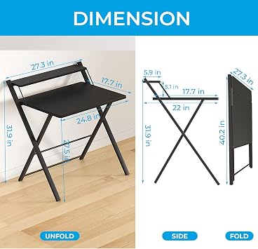 GreenForest Small Folding Desk No Assembly Required and Television Stands Console Table