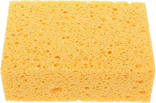 FAVOMOTO Heavy Duty Kitchen Cleaning Sponge Block, Thick Absorbent Wood Pulp Dish Scrubber, 15x10x5cm Rectangular Household Cleaning Sponge for Microwave and Steamer Use