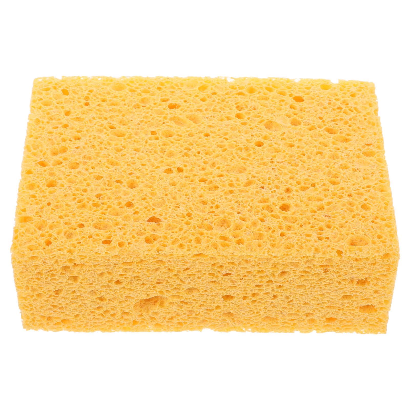 Thickened Rectangular Kitchen Cleaning Sponge Block 15x10x5cm, Wood Pulp Microwave Steam Oven Water-absorbent Scrub Sponge for Dishwashing and Household Cleaning