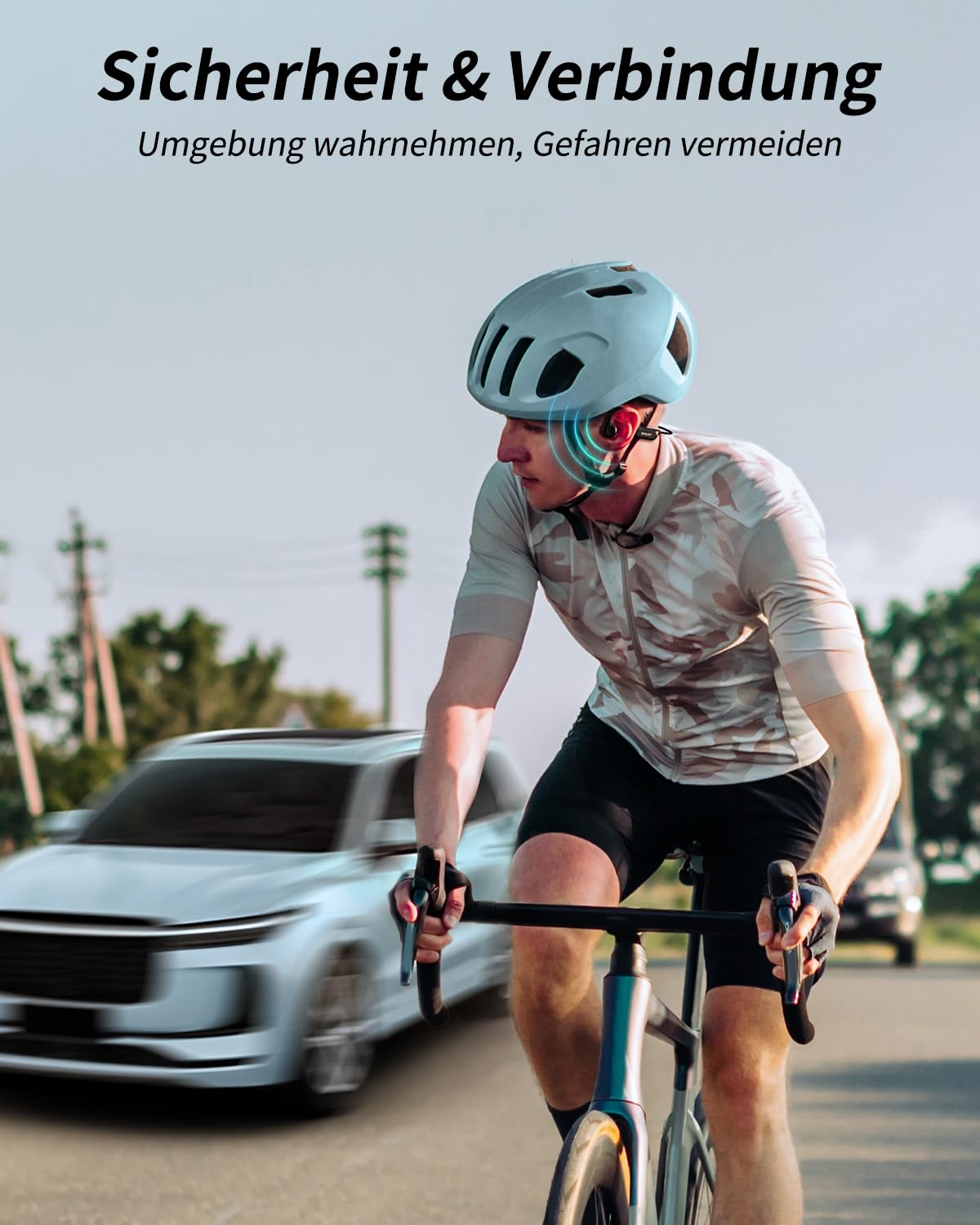 Knochenschall Kopfhörer, Offene Kopfhörer Bluetooth 6.0 Bone Conduction Open Ear Drahtloses Sport Headset mit 10 Stunden Spielzeit, IPX6 Wasserdicht für Fitness/Radfahren/Fahren/Laufen