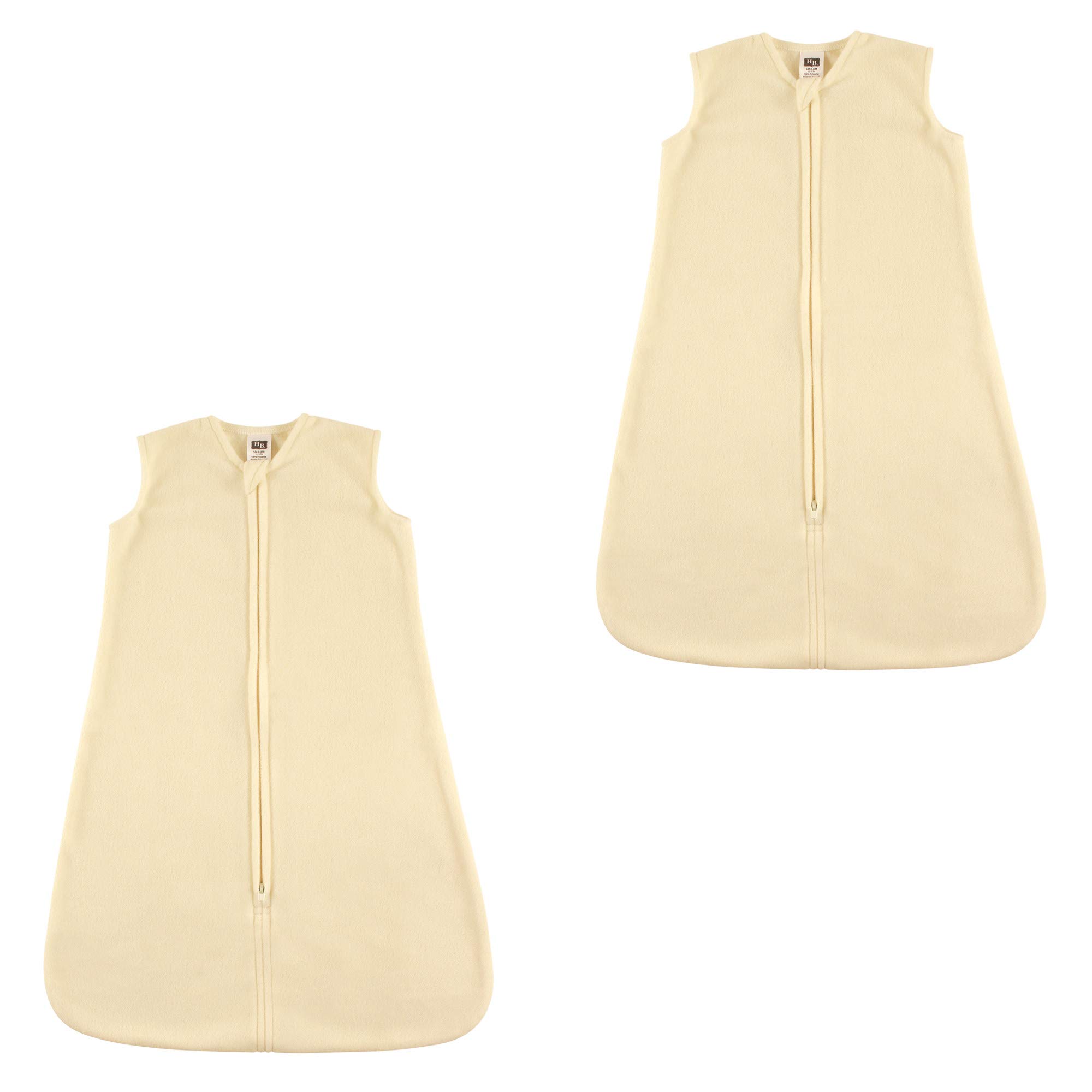 Hudson Baby Wearable Safe Cozy Warm Sleeping Bag, Cream Microfleece 2 Pack, 6-12 Months