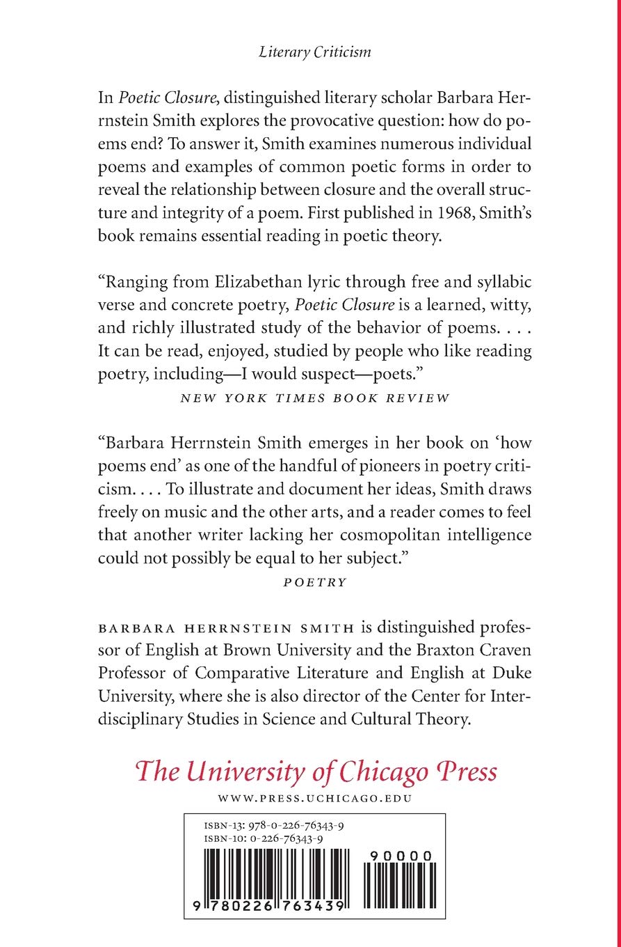 Poetic Closure: A Study of How Poems End
