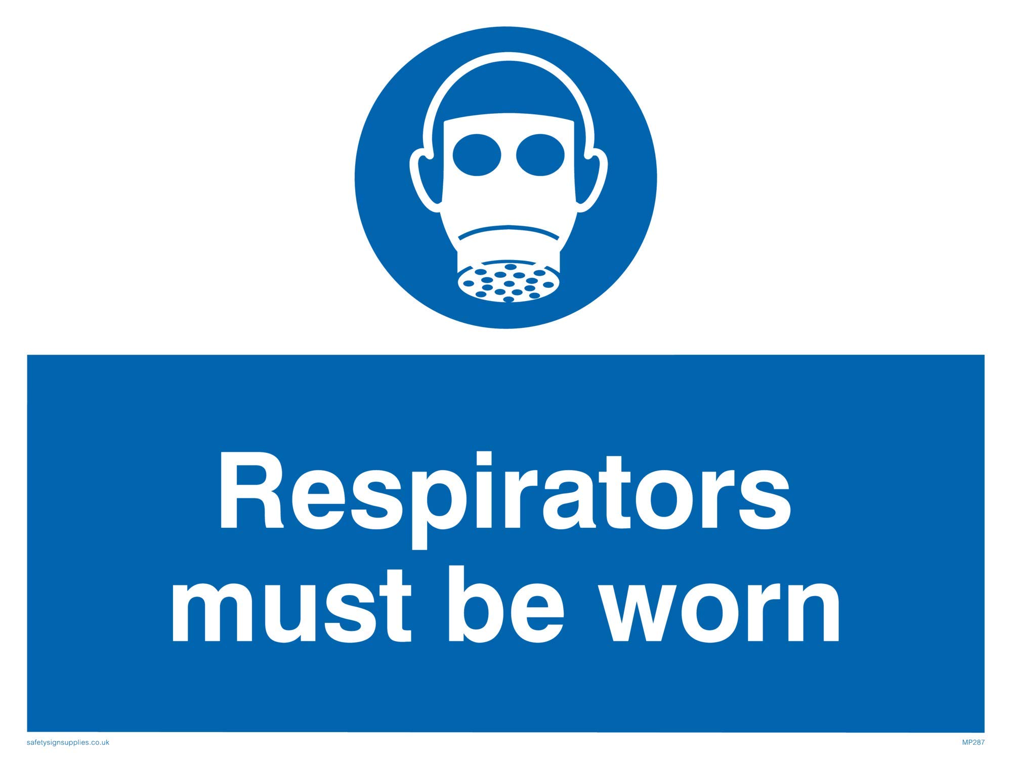 Viking Signs MP287-A3L-V "Respirators Must Be Worn" Sign, Vinyl, 300 mm H x 400 mm W