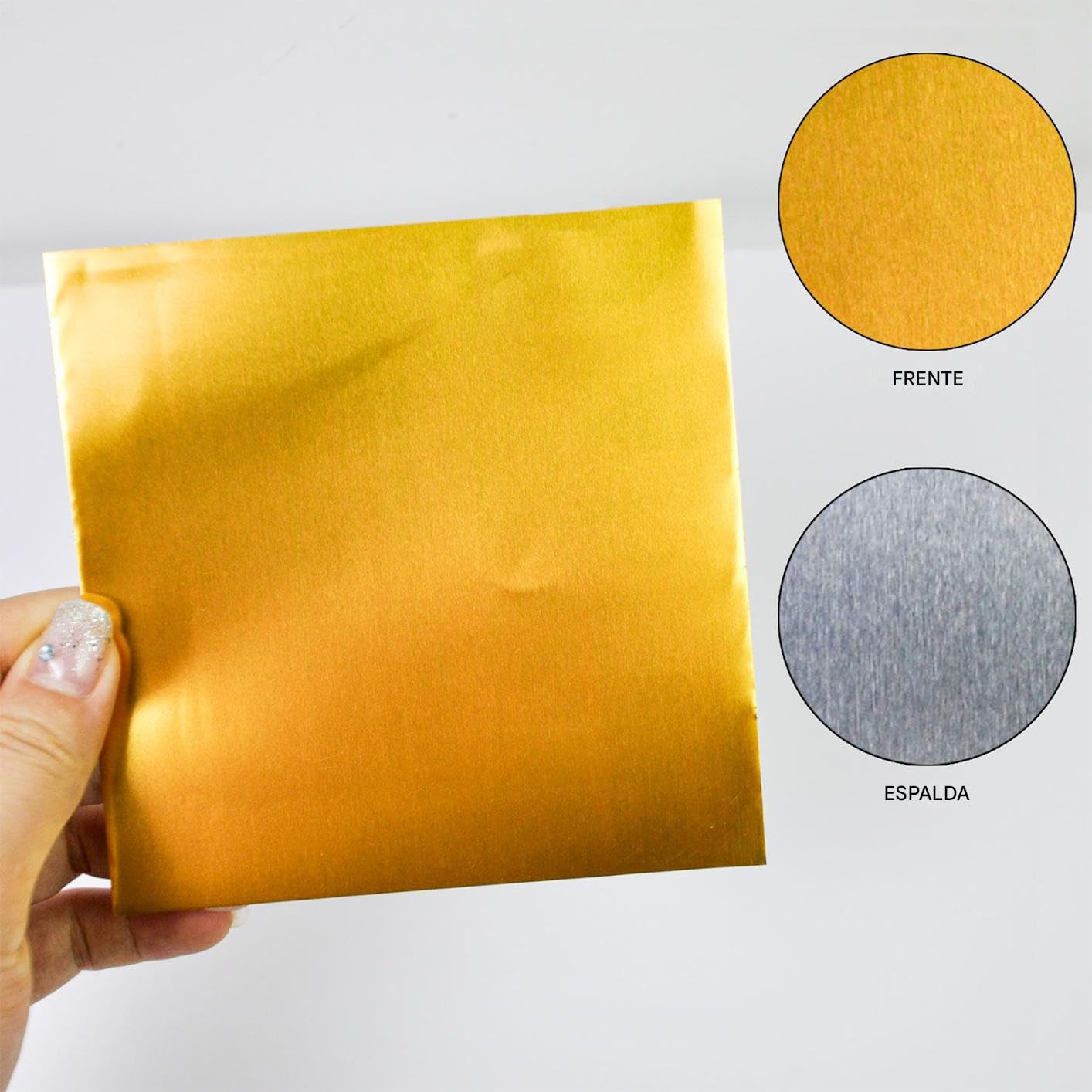 Genérico Papel Metalizado Cartulina | Kit De Arte Para Repujado Metálico | Accesorio Dorado Brillante Con Efecto Destellante Para Pintura Artística Por Niños Y Adultos