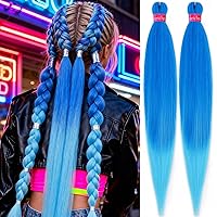 Vista 62 de Extensiones de cabello para trenzar preestiradas rosa con oropel de 26 pulgadas - 3 paquetes de trenzas sintéticas profesionales de ganchillo