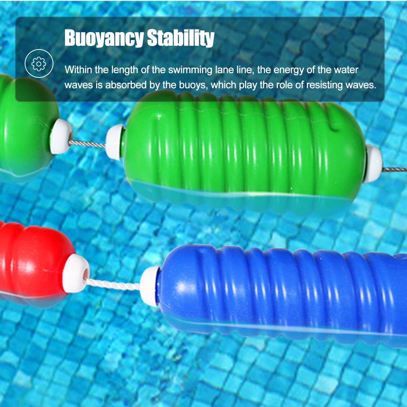 Sicherheitsschwimmleinen für Schwimmbecken, spiralförmiges schwimmendes Sicherheitstrenn-/Markierungsseil für Schwimmbecken, für Wettkämpfe/Übungen mit Erwachsenen und Kindern (Farbe: Nylons