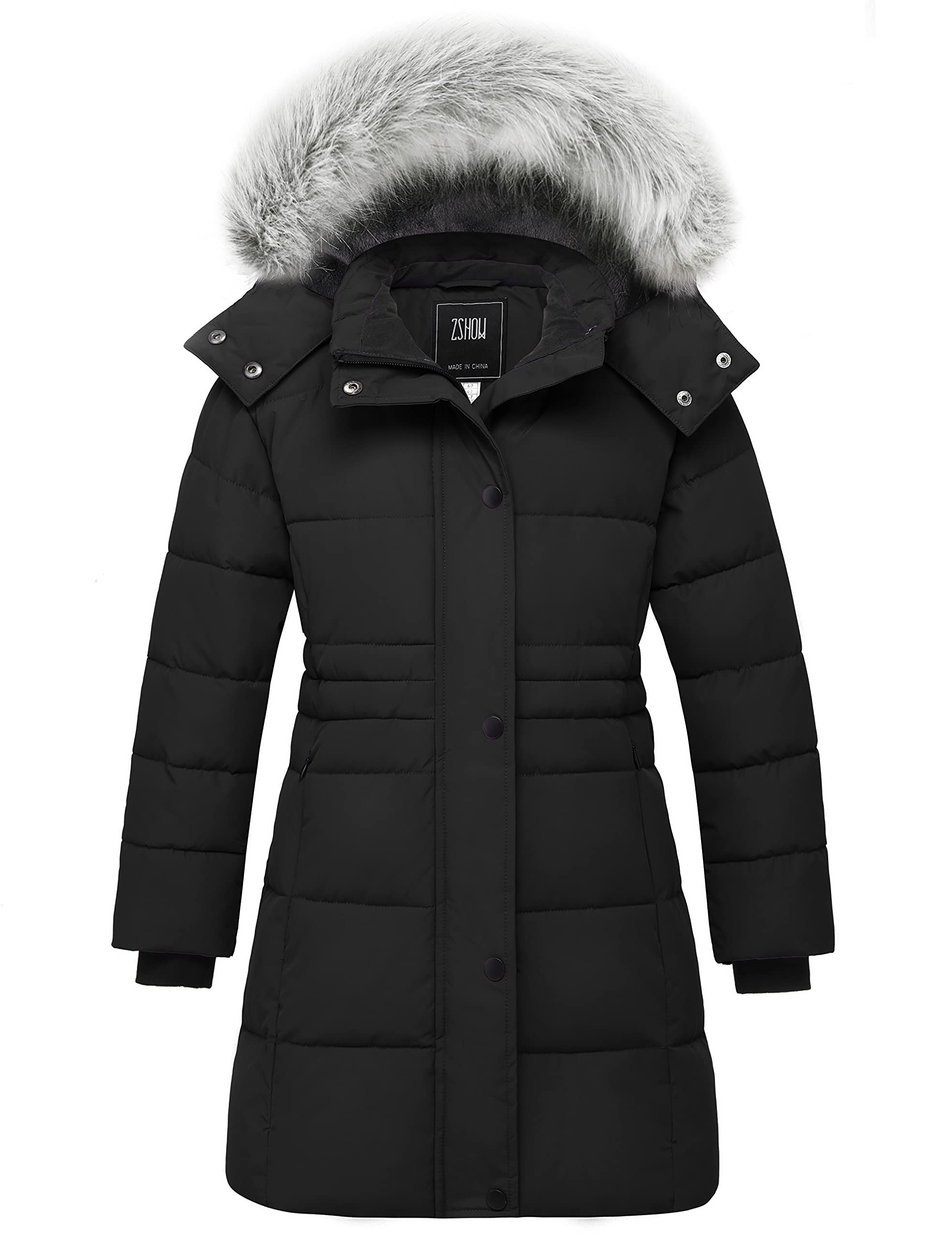 ZSHOW Girls' Winter Coat Long Parka Soft Fleece Puffer Jacket