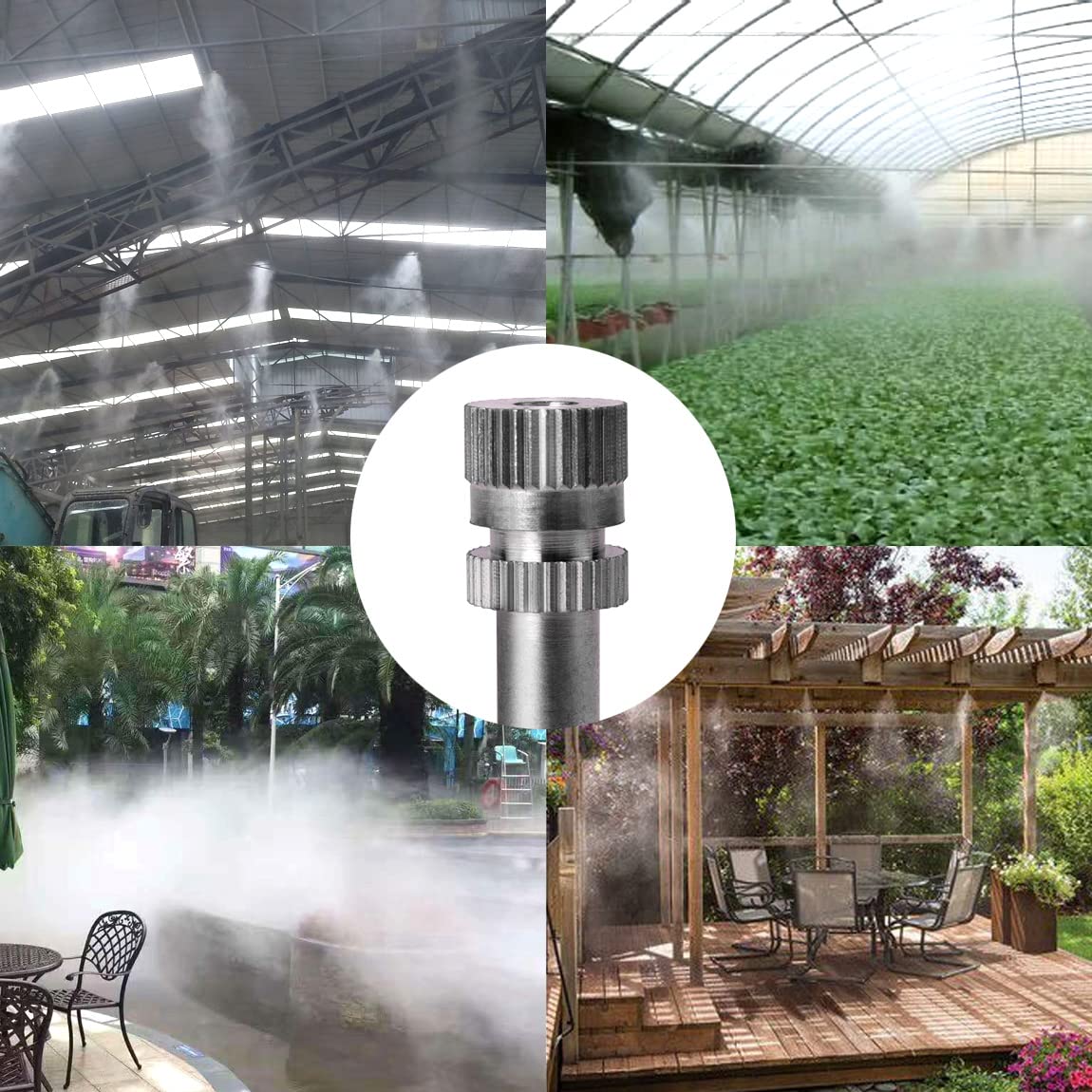 ATOPLEE 10pcs Laiton Basse Pression brumisation pour Système de Refroidissement Buses Humidification Pulvérisateur (0.2mm)