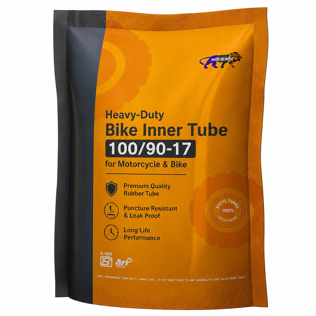 Heavy-Duty 100/90-17 Packed Bike Tube | Inner Tube for Motorcycle & Bike Rubber Tube | Puncture Resistant, Leak Proof-image-26