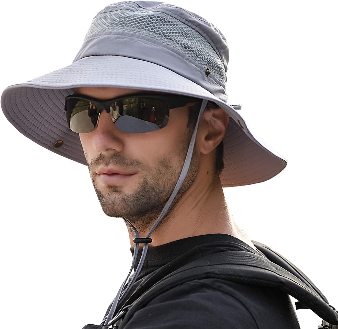 KKIV Sun Hats for Men Women Fishing Hat UPF 50+ Protection Summer Outdoor Sun Cap Breathable Wide Brim Hat for Hiking Safari Camping Hunting Boating Gardening Travel Waterproof Bucket Mesh Boonie Hat