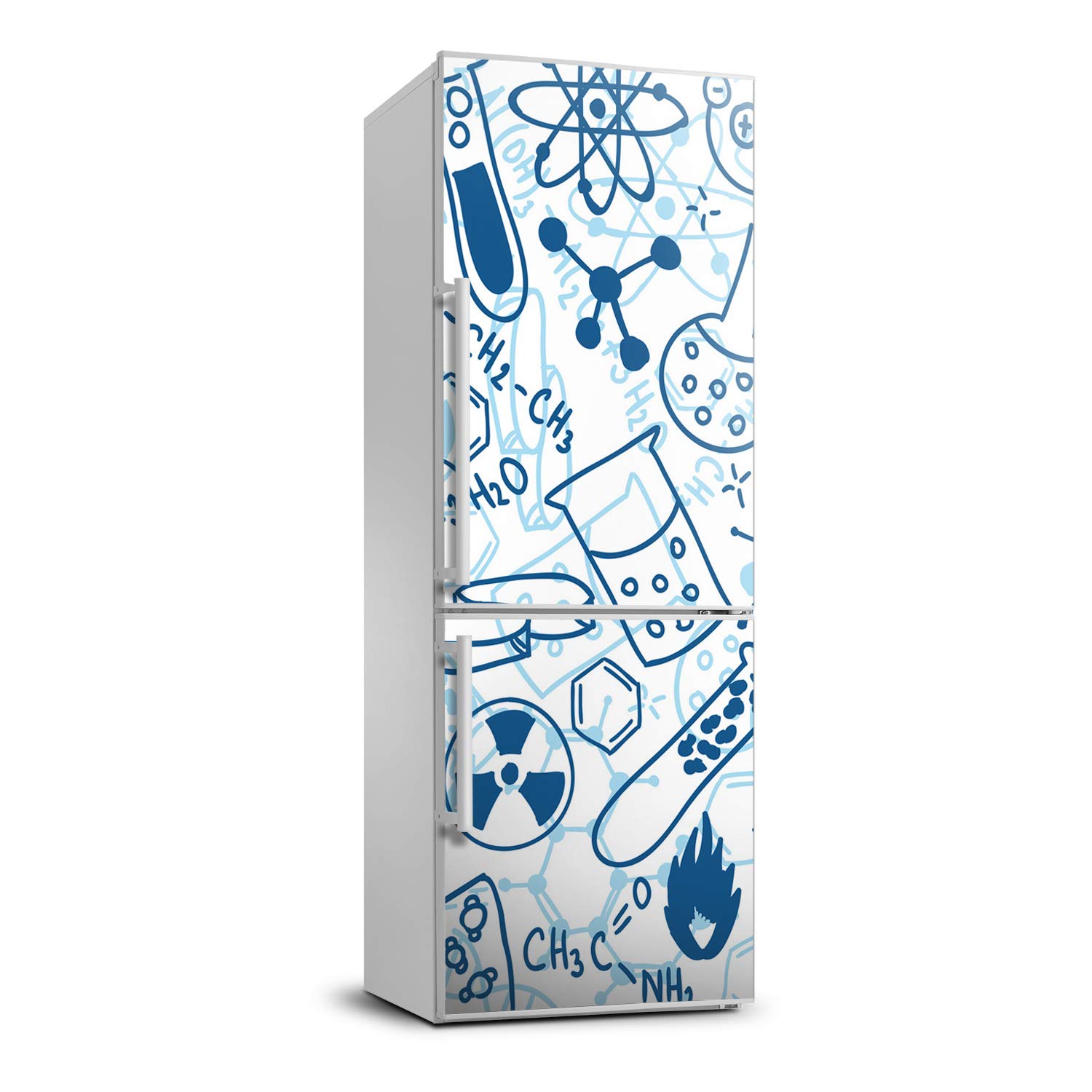 Autocollant frigo 70x190cm Tulup sur un mur décoratif auto-adhésif fond chimie