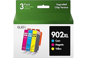 902XL 3-pack Color Ink Cartridges Upgraded Compatible for HP 902 Officejet Pro Printers