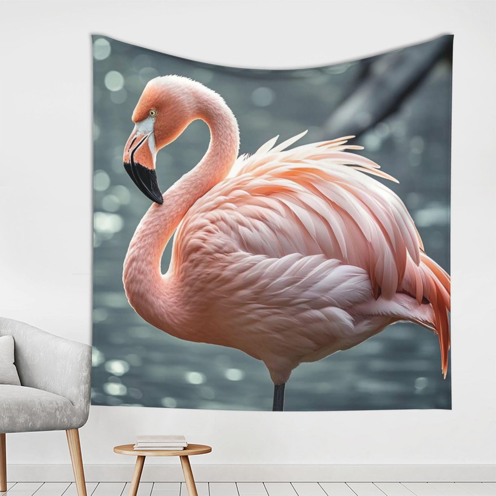 Xopekvlawm Flamingo Tapestry Wall Hanging For Bedroom Aesthetic Wall Mural Tapestries 150X150 Cm Art Backdrop Tapestries Landscape Poster Tapestry For Living Room Dorm Office Home Decor