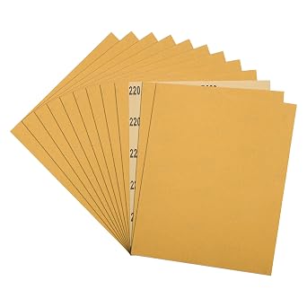 Sandpapers 9x11 12Pcs 220Grit Aluminum Oxide Gold